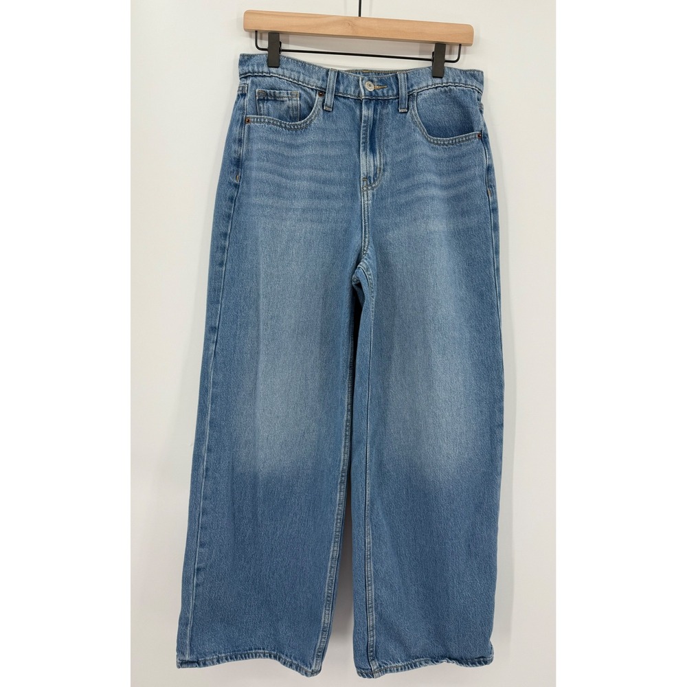 Old Navy Jeans Womens 8 Blue Baggy Wide Leg High Rise Relaxed Denim